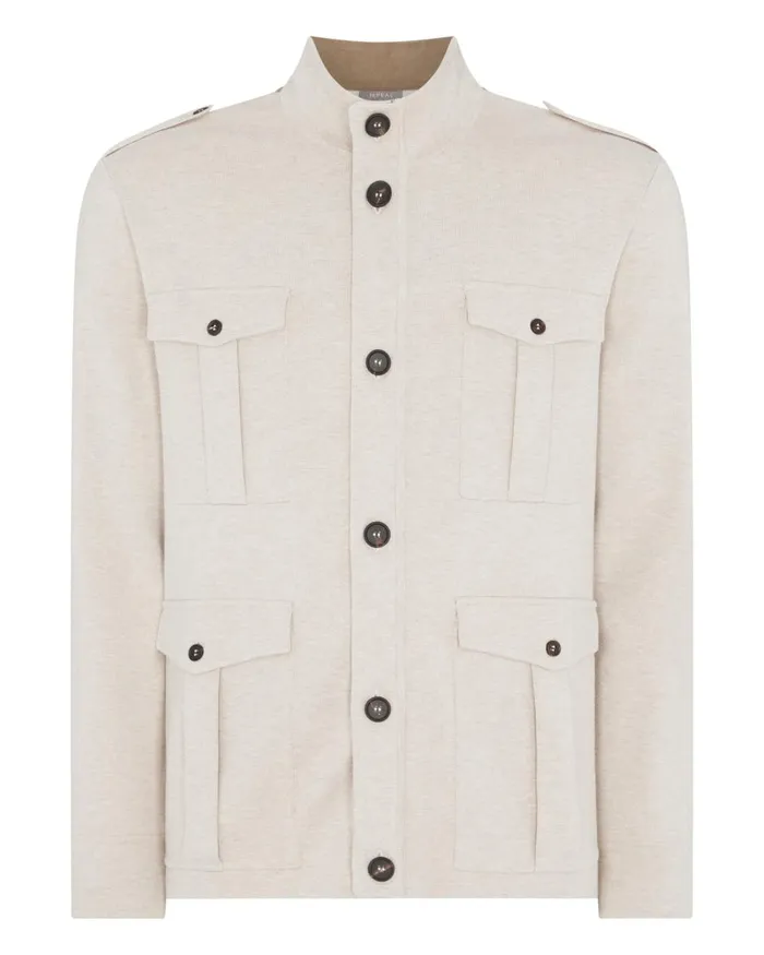 NPeal Coats and Jackets Men Safari Cotton Cashmere Jacket In Sandstone Brown