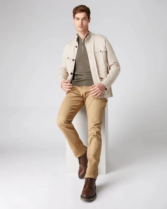NPeal Coats and Jackets Men Safari Cotton Cashmere Jacket In Sandstone Brown