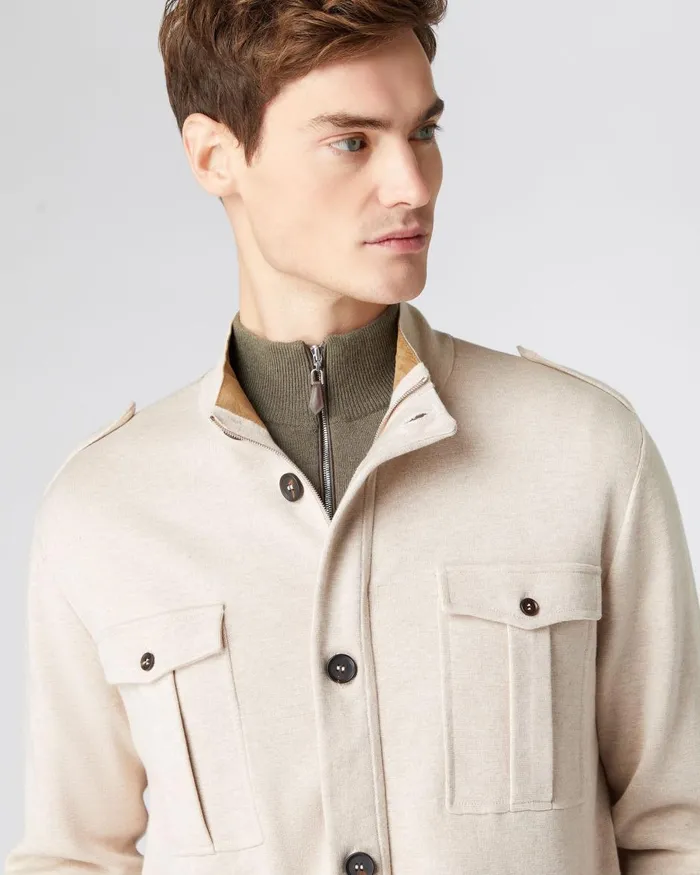 NPeal Coats and Jackets Men Safari Cotton Cashmere Jacket In Sandstone Brown