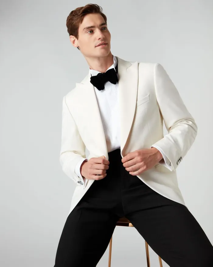 NPeal Coats and Jackets Men Woven Dinner Jacket In White