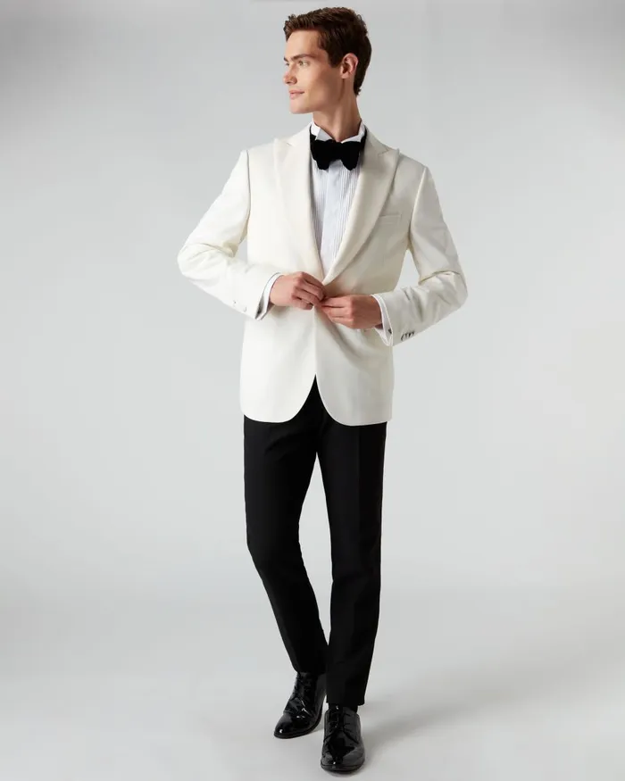 NPeal Coats and Jackets Men Woven Dinner Jacket In White