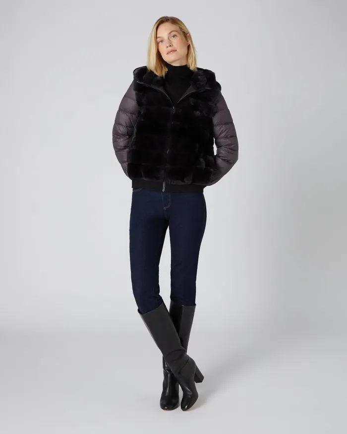 NPeal Coats and Jackets Women Detachable Sleeve Rex Jacket In Grey