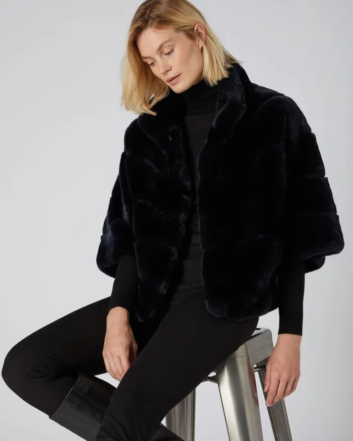 NPeal Coats and Jackets Women Rex Oversize Short Jacket In Navy Blue