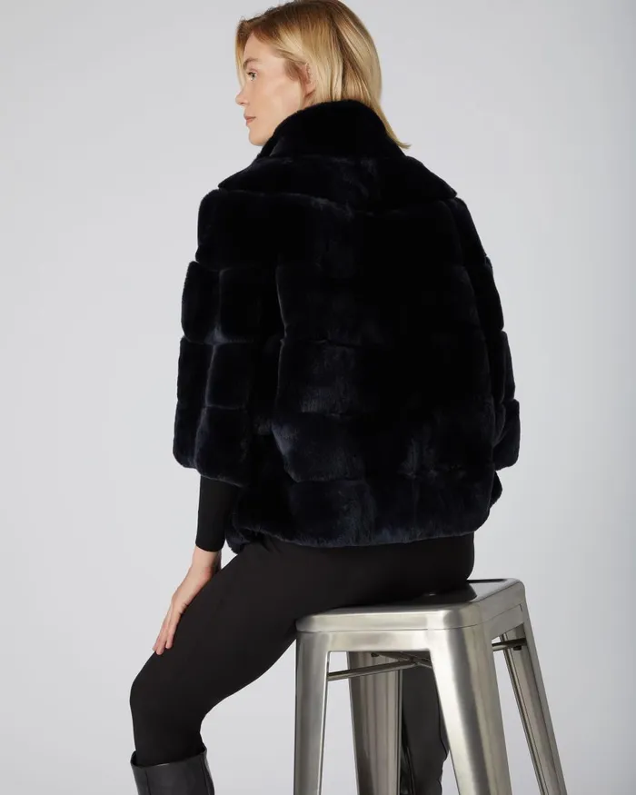 NPeal Coats and Jackets Women Rex Oversize Short Jacket In Navy Blue