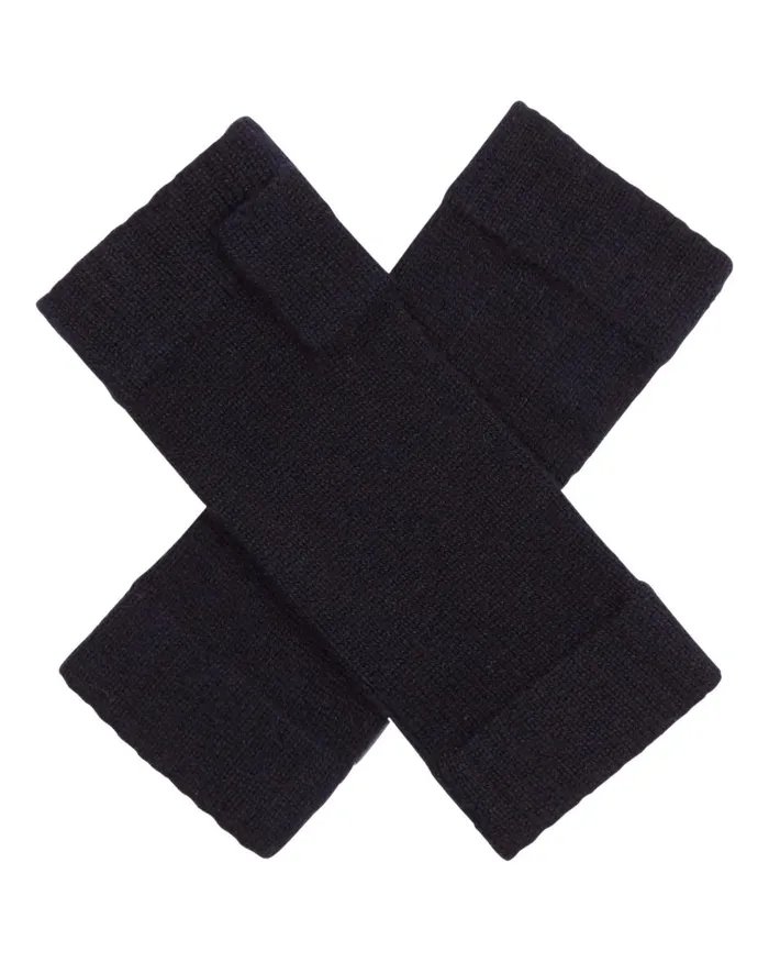 NPeal Gloves WomenMen Unisex Fingerless Cashmere Gloves In Navy Blue