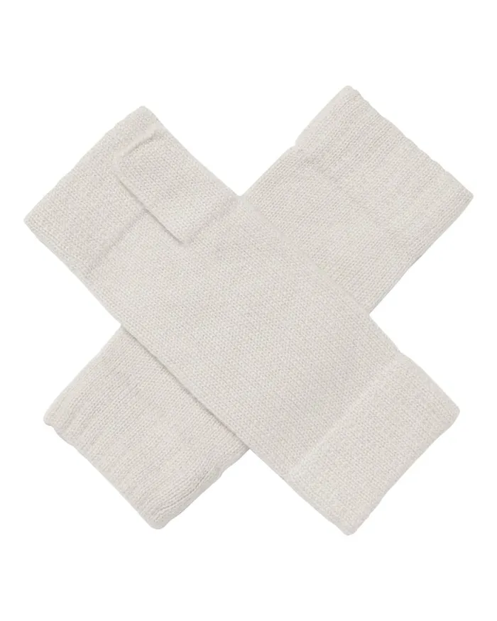NPeal Gloves WomenMen Unisex Fingerless Cashmere Gloves In Snow Grey