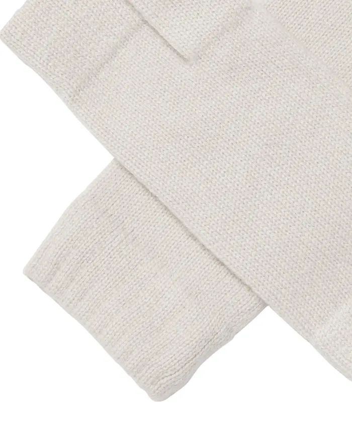 NPeal Gloves WomenMen Unisex Fingerless Cashmere Gloves In Snow Grey