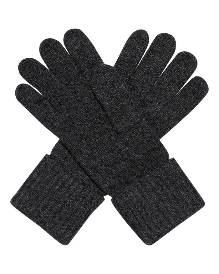 NPeal Gloves Women Ribbed Cashmere Gloves In Dark Charcoal Grey