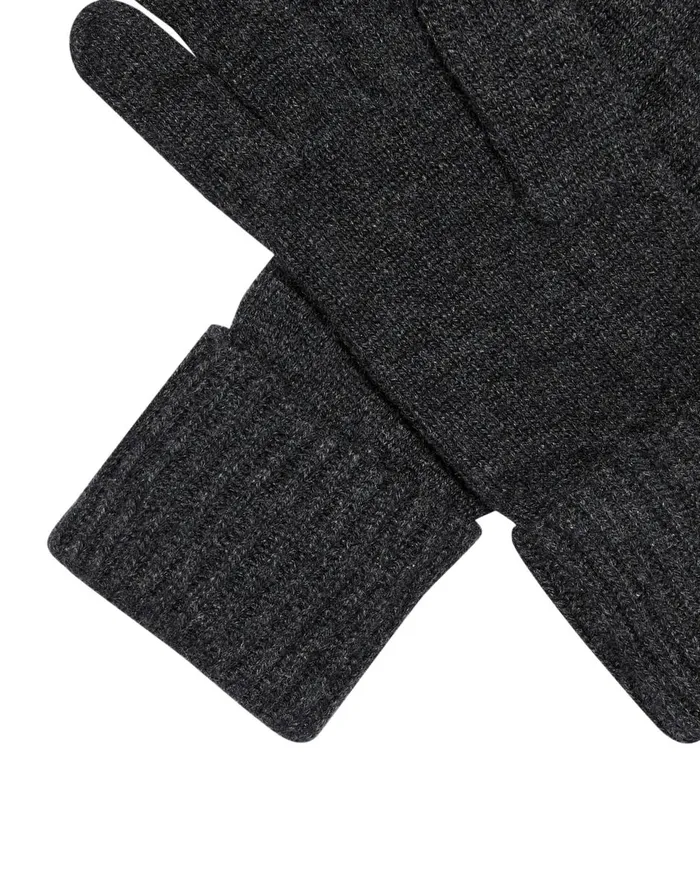 NPeal Gloves Women Ribbed Cashmere Gloves In Dark Charcoal Grey
