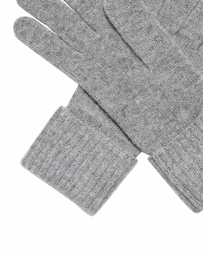 NPeal Gloves Women Ribbed Cashmere Gloves In Flannel Grey