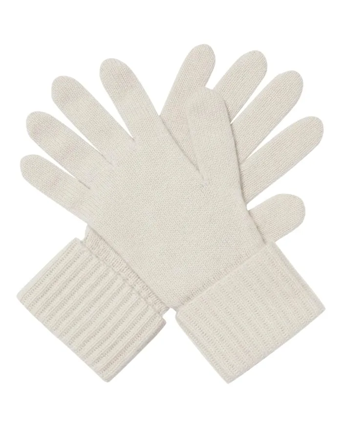 NPeal Gloves Women Ribbed Cashmere Gloves In Snow Grey