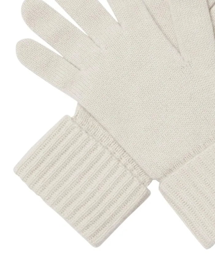 NPeal Gloves Women Ribbed Cashmere Gloves In Snow Grey