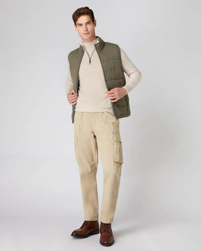 NPeal Half and Full Zip Knitwear Men The Carnaby Half Zip Cashmere Jumper In Almond White