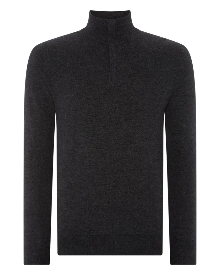 NPeal Half and Full Zip Knitwear Men The Regent Fine Gauge Cashmere Half Zip Jumper In Dark Charcoal Grey