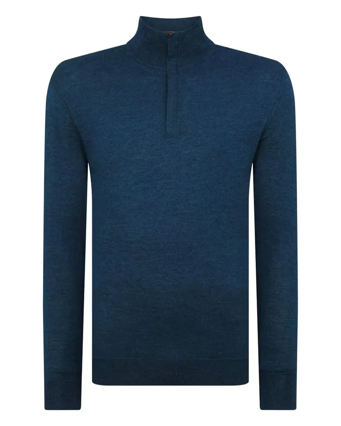 NPeal Half and Full Zip Knitwear Men The Regent Fine Gauge Cashmere Half Zip Jumper In Lapis Blue