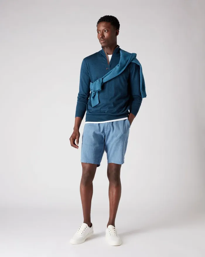 NPeal Half and Full Zip Knitwear Men The Regent Fine Gauge Cashmere Half Zip Jumper In Lapis Blue