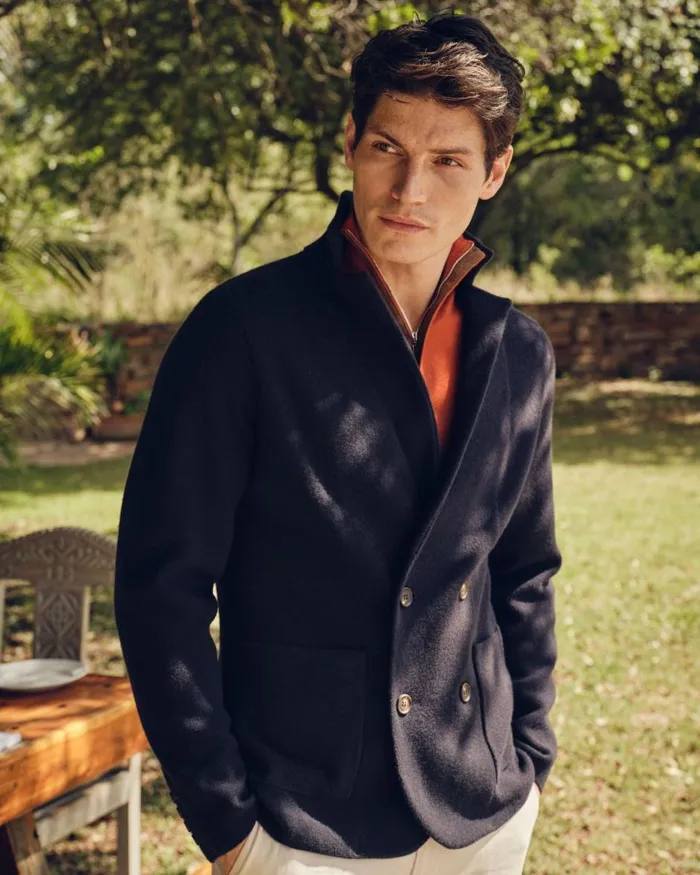 NPeal Half and Full Zip Knitwear Men The Regent Fine Gauge Cashmere Half Zip Jumper In Tawny Orange