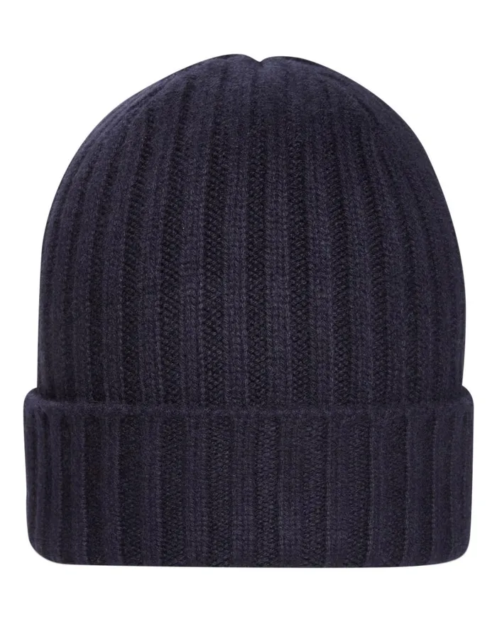NPeal Hats WomenMen Unisex Chunky Ribbed Cashmere Hat In Navy Blue
