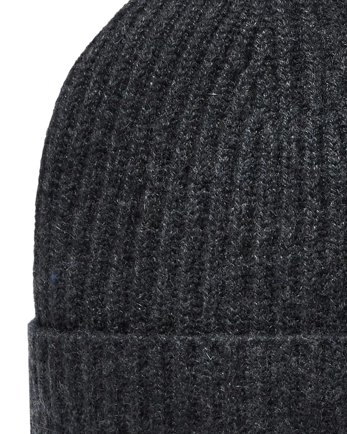 NPeal Hats Women Unisex Ribbed Cashmere Hat In Dark Charcoal Grey