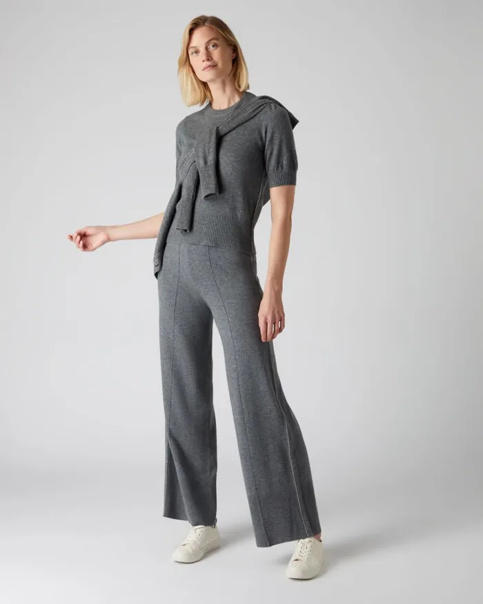 NPeal Leggings and Trousers Women Metal Trim Cashmere Trouser In Elephant Grey