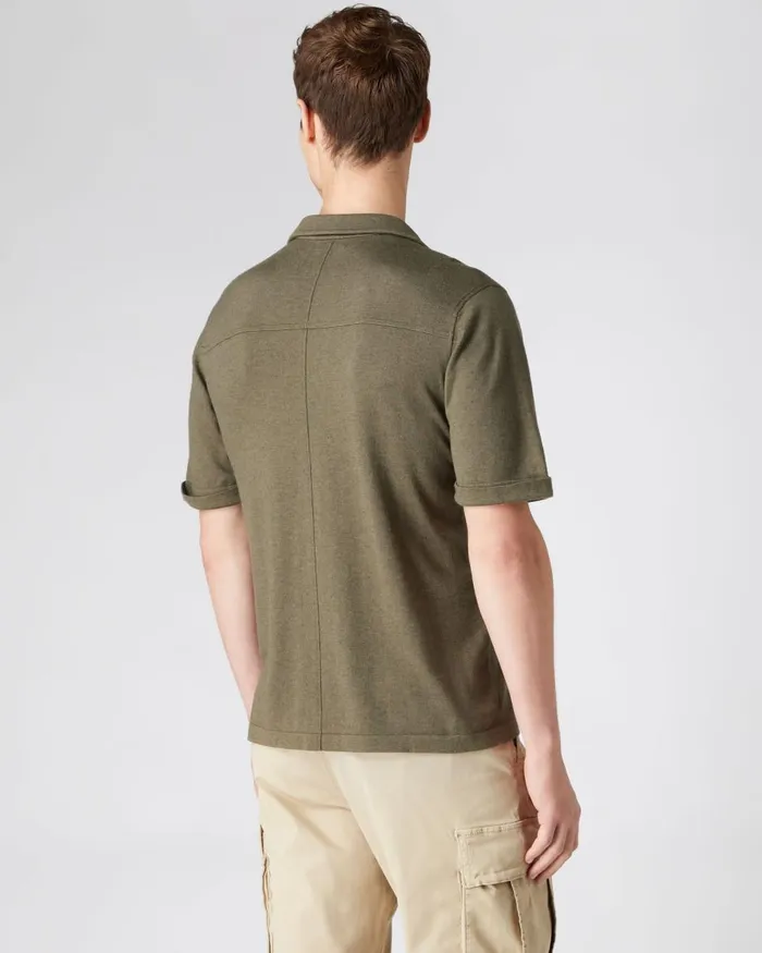NPeal Polos and TShirts Men Safari Cotton Cashmere T Shirt In Khaki Green