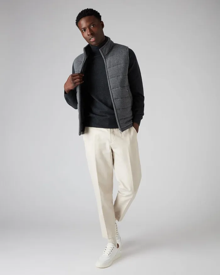 NPeal Roll Necks Men The Trafalgar Polo Neck Cashmere Jumper In Dark Charcoal Grey