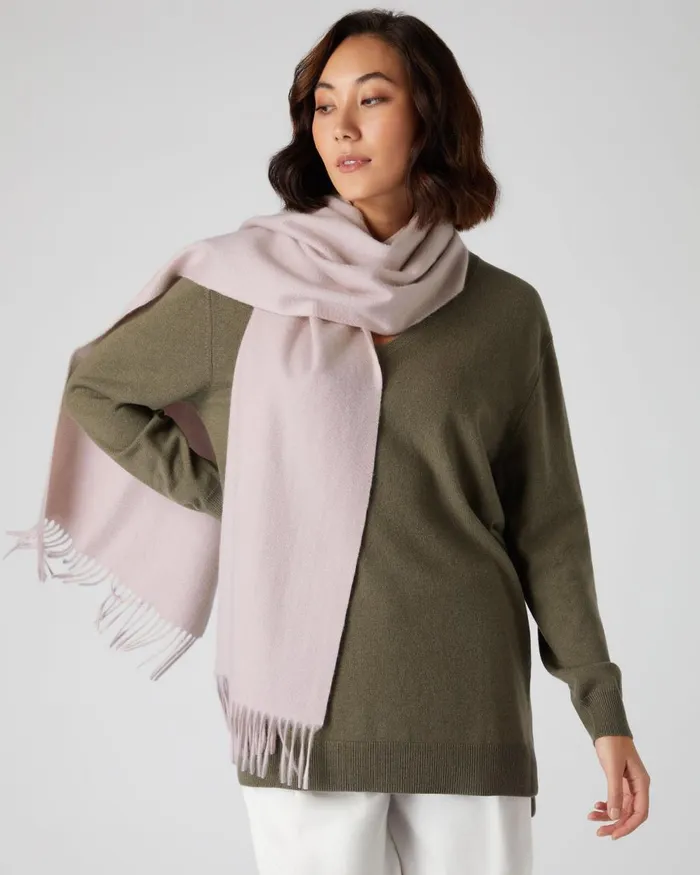 NPeal Scarves MenWomen Unisex Large Woven Cashmere Scarf In Canvas Pink