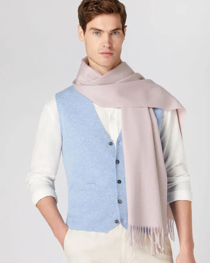 NPeal Scarves MenWomen Unisex Large Woven Cashmere Scarf In Canvas Pink
