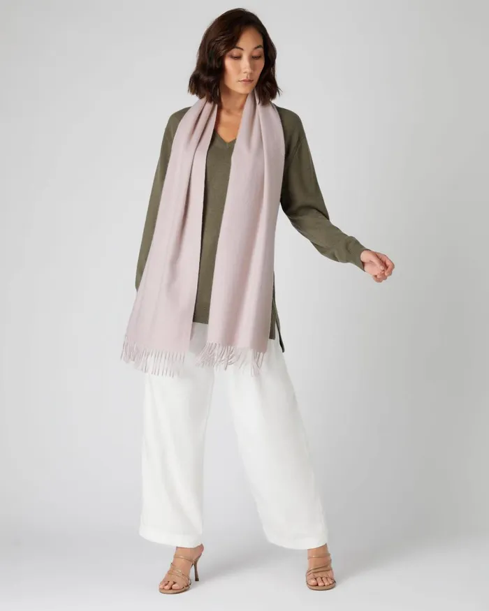 NPeal Scarves MenWomen Unisex Large Woven Cashmere Scarf In Canvas Pink