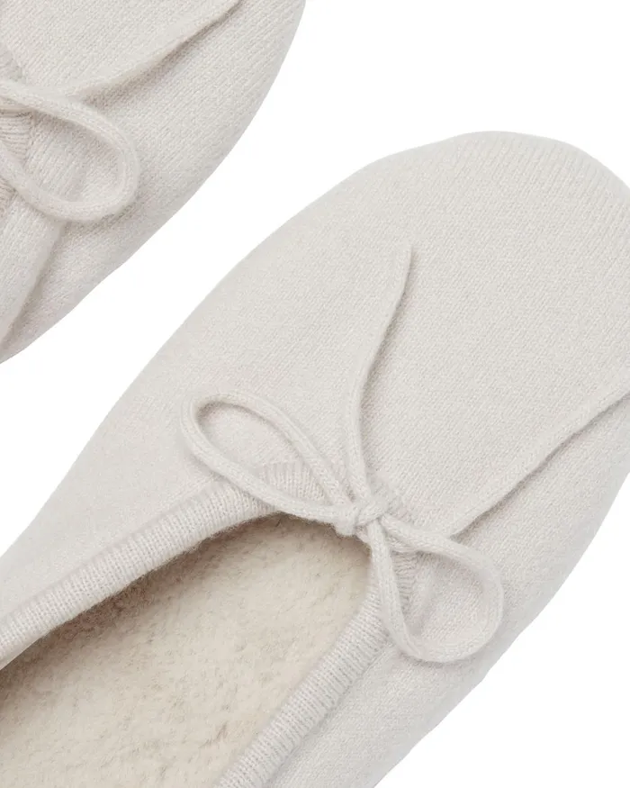 NPeal Slippers and Socks Women Fur Lined Cashmere Slippers In Snow Grey