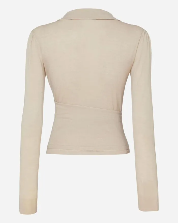 NPeal Tops and TShirts Women Superfine Wrap Top In Oyster Pink