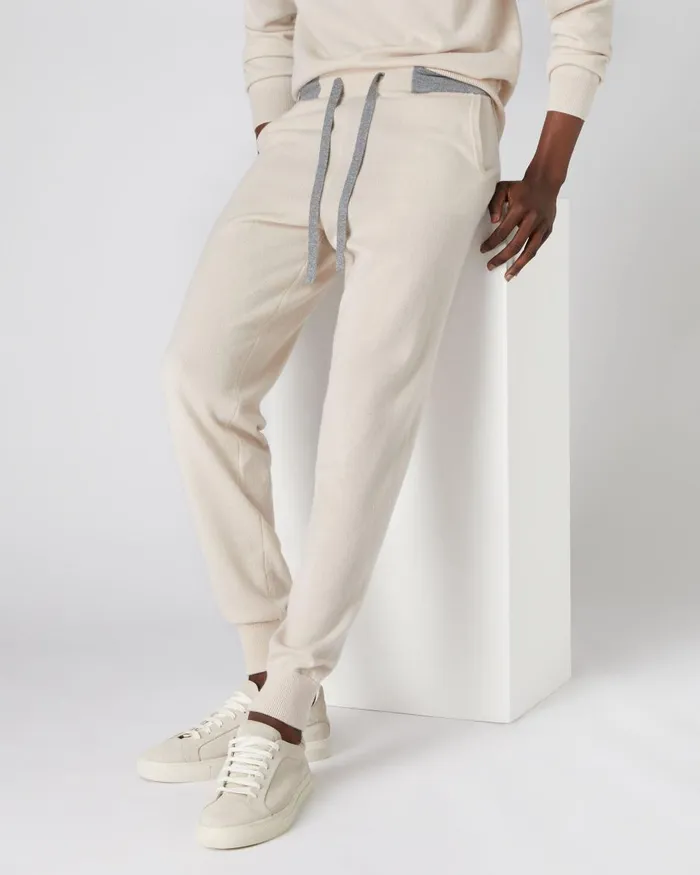 NPeal Trousers and Shorts Men Cashmere Pants In Almond White