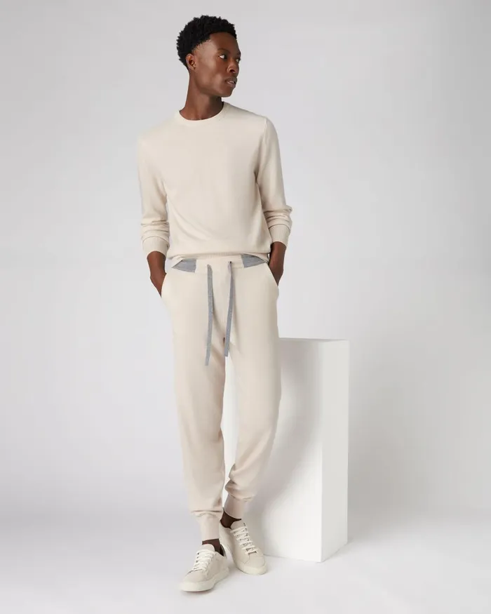 NPeal Trousers and Shorts Men Cashmere Pants In Almond White