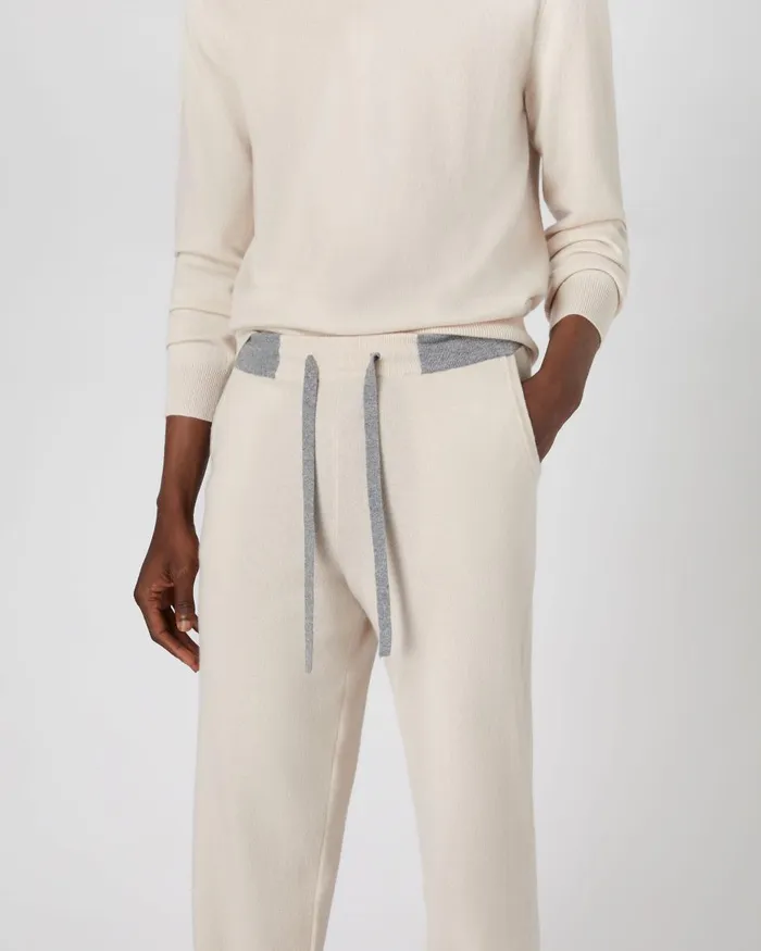 NPeal Trousers and Shorts Men Cashmere Pants In Almond White