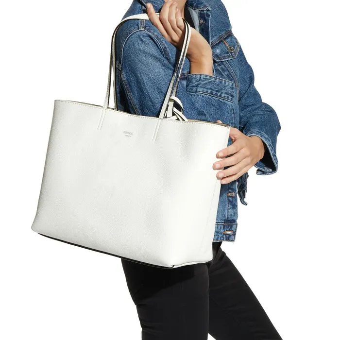 Nine2Five EW Latte Grainy Calf Tote Bag With Jc Logo Latte Women JIMMY CHOO Totes and Hobo Bags