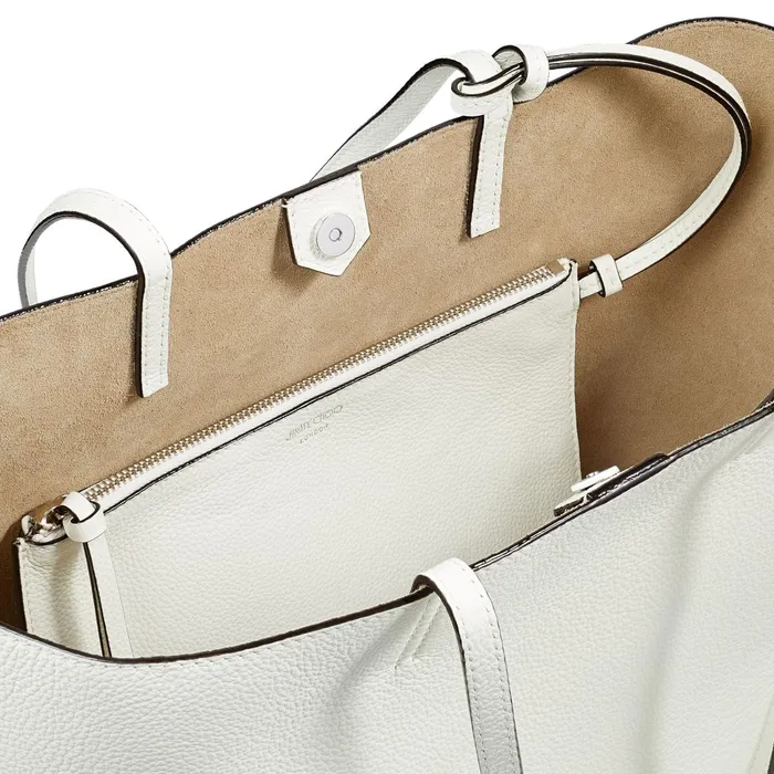Nine2Five EW Latte Grainy Calf Tote Bag With Jc Logo Latte Women JIMMY CHOO Totes and Hobo Bags