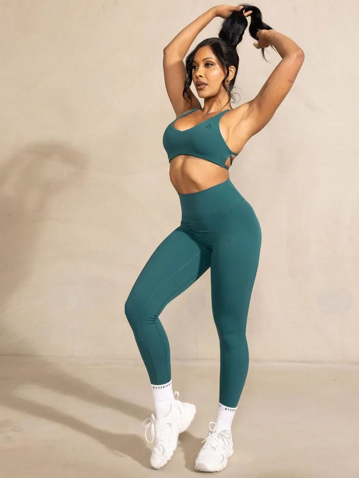 NKD High Waisted Scrunch Leggings 8211 Teal Women Ryderwear Leggings