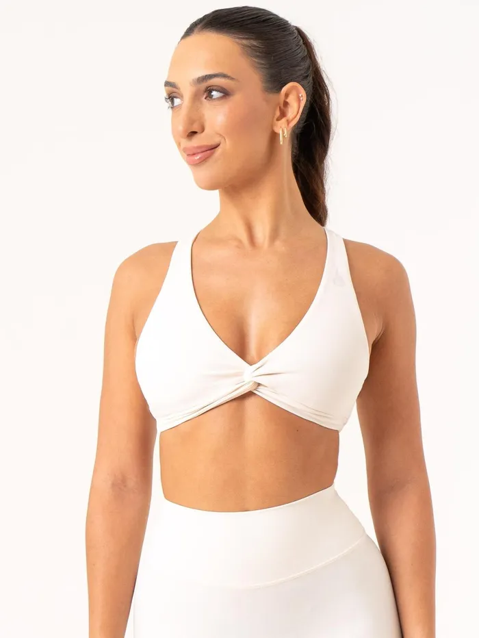 NKD Knot Sports Bra 8211 Off White Women Ryderwear Sports Bras