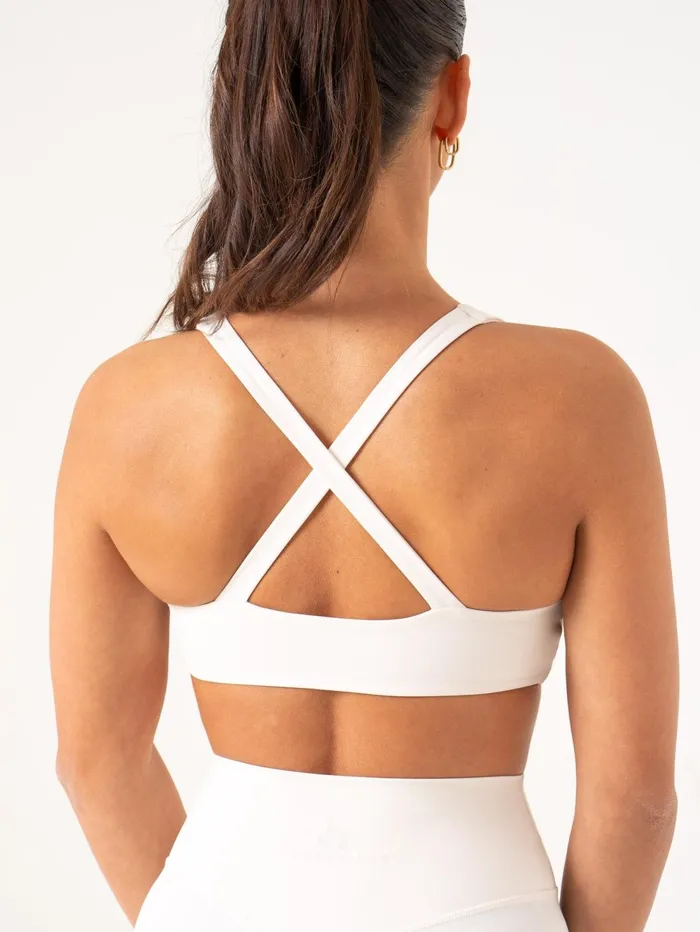 NKD Knot Sports Bra 8211 Off White Women Ryderwear Sports Bras