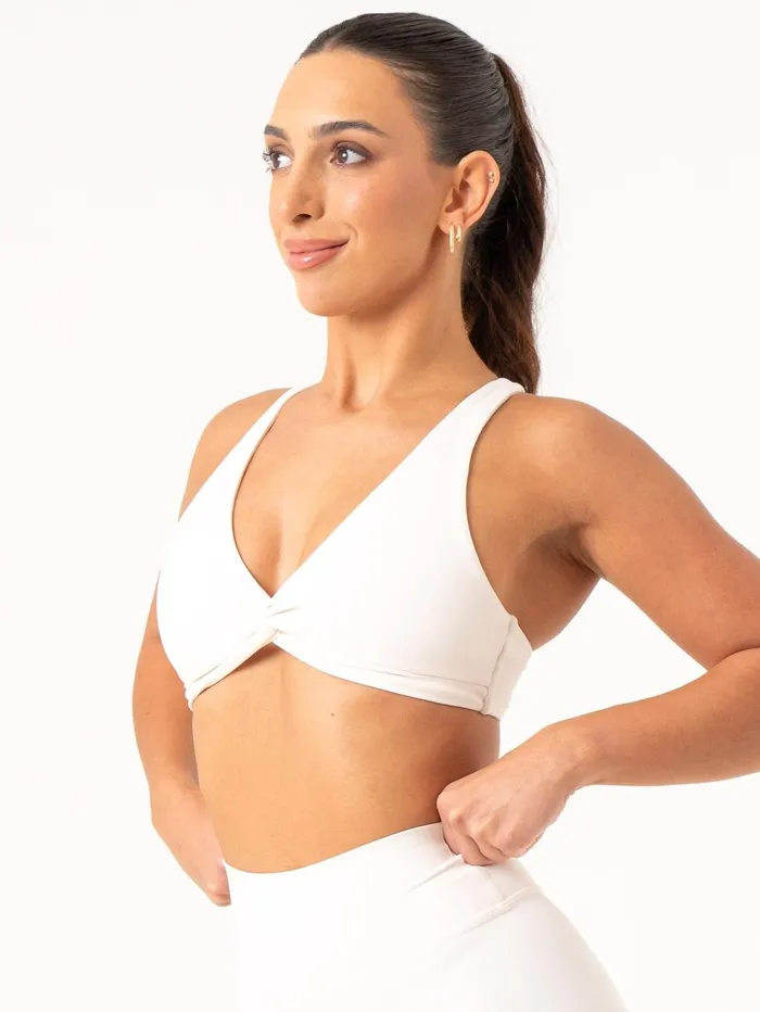 NKD Knot Sports Bra 8211 Off White Women Ryderwear Sports Bras
