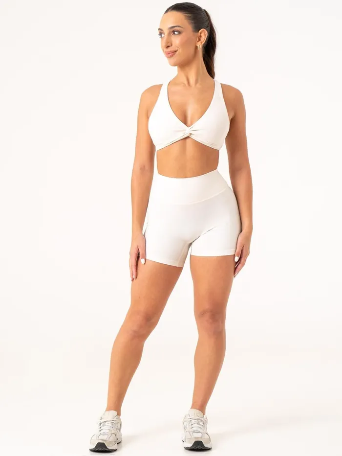 NKD Knot Sports Bra 8211 Off White Women Ryderwear Sports Bras