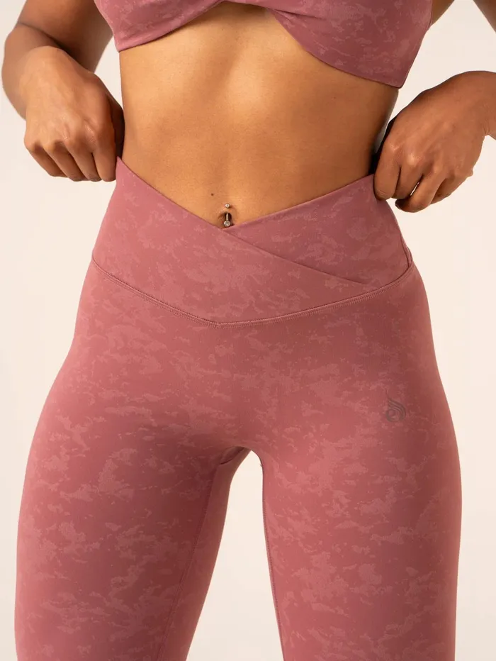 NKD Stonewash Crossover Scrunch Leggings 8211 Boysenberry Stonewash Women Ryderwear Leggings