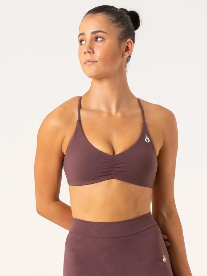 NKD Stonewash Sports Bra 8211 Chocolate Stonewash Women Ryderwear Sports Bras NKD Stonewash Sports Bra 8211 Chocolate Stonewash Women Ryderwear Sports Bras
