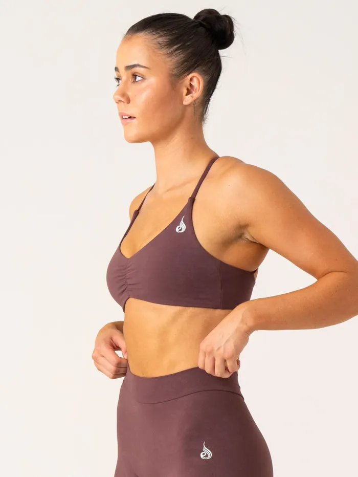 NKD Stonewash Sports Bra 8211 Chocolate Stonewash Women Ryderwear Sports Bras