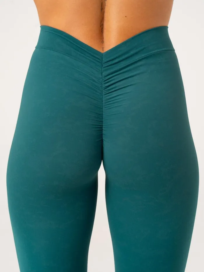 NKD Stonewash V Scrunch Leggings 8211 Emerald Stonewash Women Ryderwear Leggings