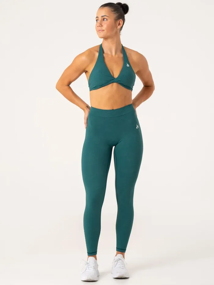 NKD Stonewash V Scrunch Leggings 8211 Emerald Stonewash Women Ryderwear Leggings