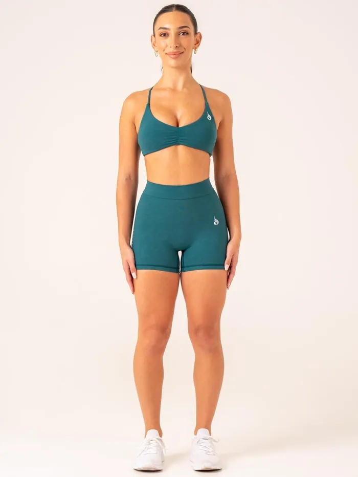 NKD Stonewash V Scrunch Shorts 8211 Emerald Stonewash Women Ryderwear Gym Shorts