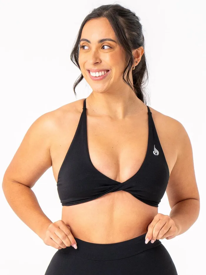 NKD Twist Sports Bra 8211 Black Women Ryderwear Sports Bras