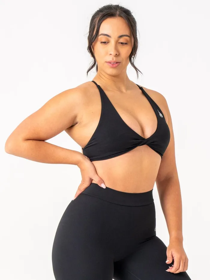 NKD Twist Sports Bra 8211 Black Women Ryderwear Sports Bras