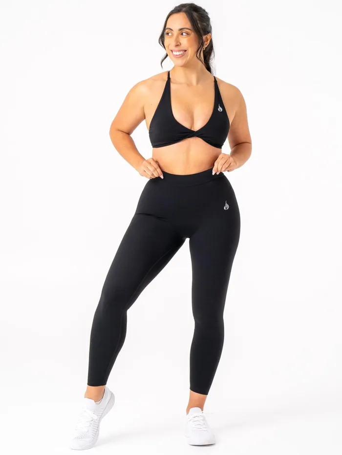NKD Twist Sports Bra 8211 Black Women Ryderwear Sports Bras